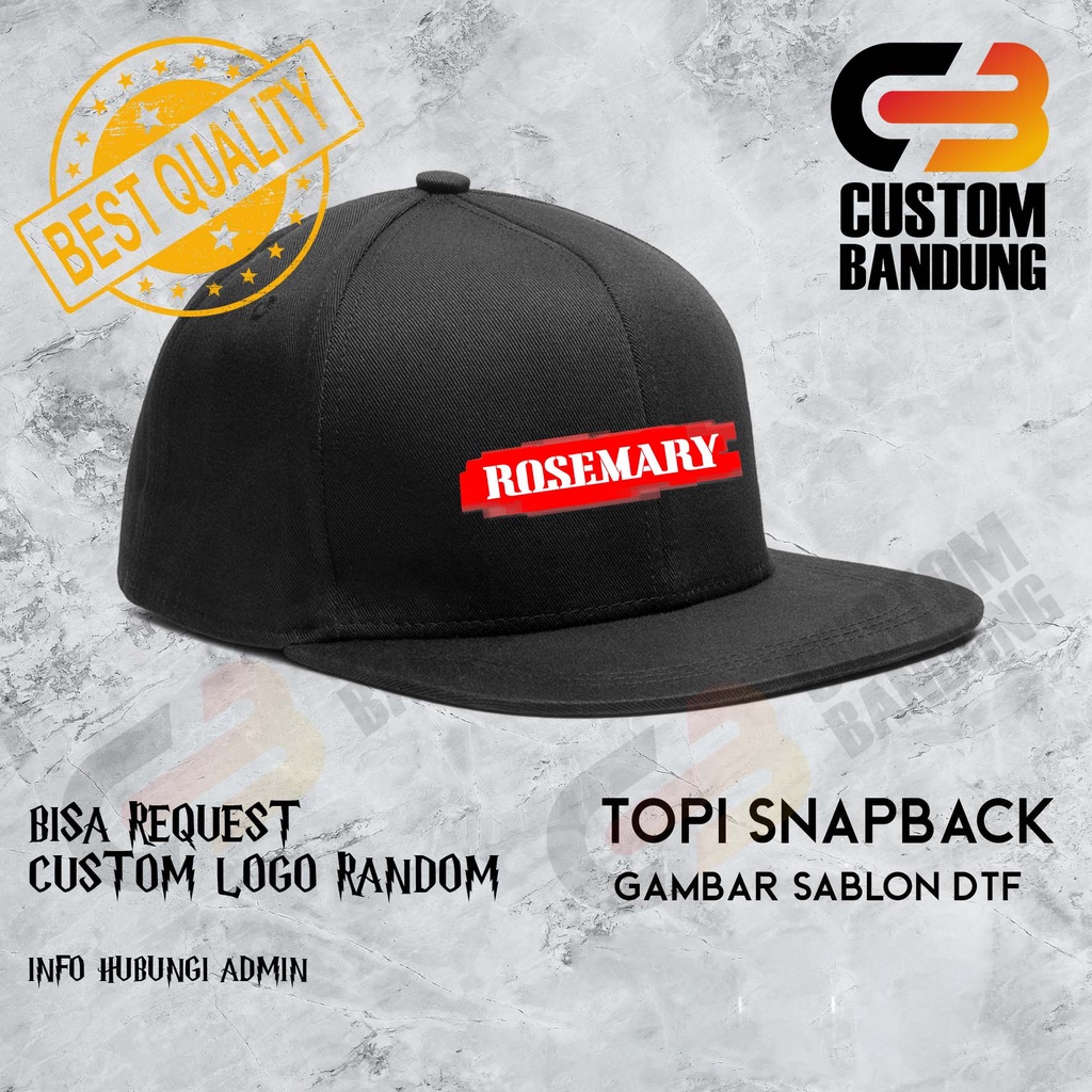 Topi Snapback  ROSEMARY Pria Wanita Topi Cap Bisa Tulis Nama Bisa COD Original High Premium Quality