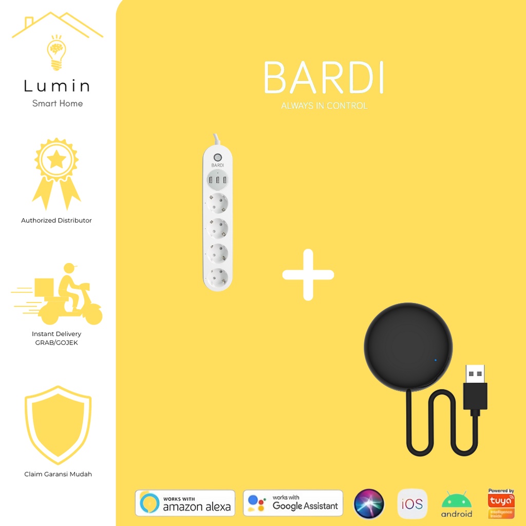 Bundling BARDI BEDROOM  Smart Ir Remote + Power Strip Extension