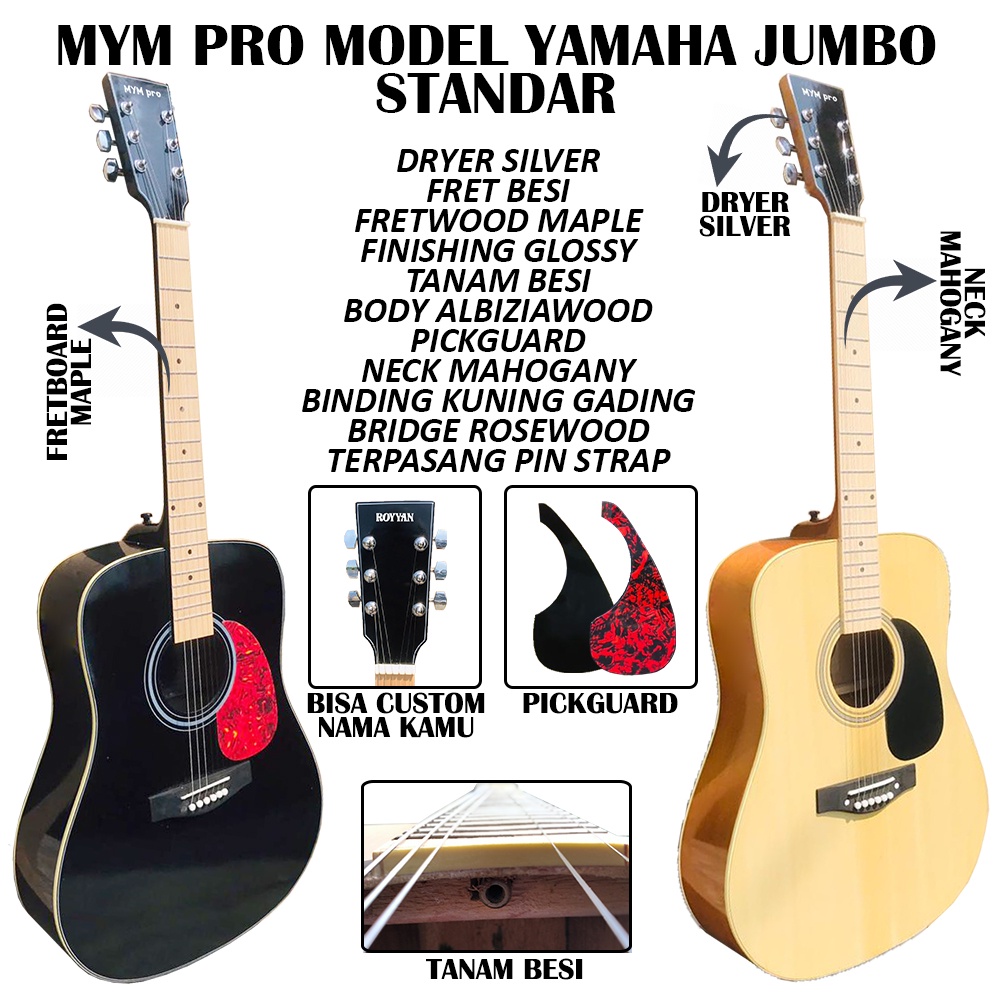 Gitar Akustik F310 Jumbo Tanam besi Banyak Variasi