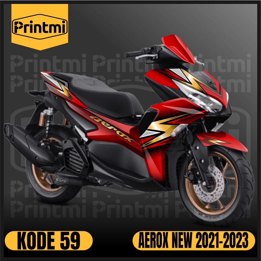 Printmi Decal Aerox 155 New 2021 2022 2023 2024 Full Body Connected Stiker Motor VVA Sticker Yamaha 
