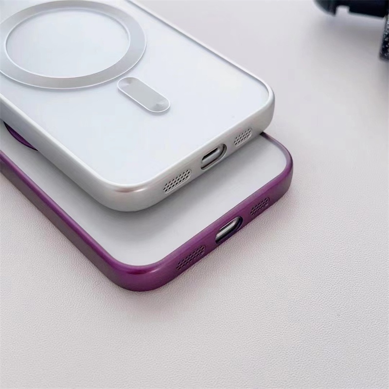 IPHONE Plating Magsafe Matte Phone Case Kompatibel Dengan Iphone14 13 12 11 Pro Max Pencegah Jatuh Dilengkapi Dengan Film Lensa Casing Jaring Tahan Debu