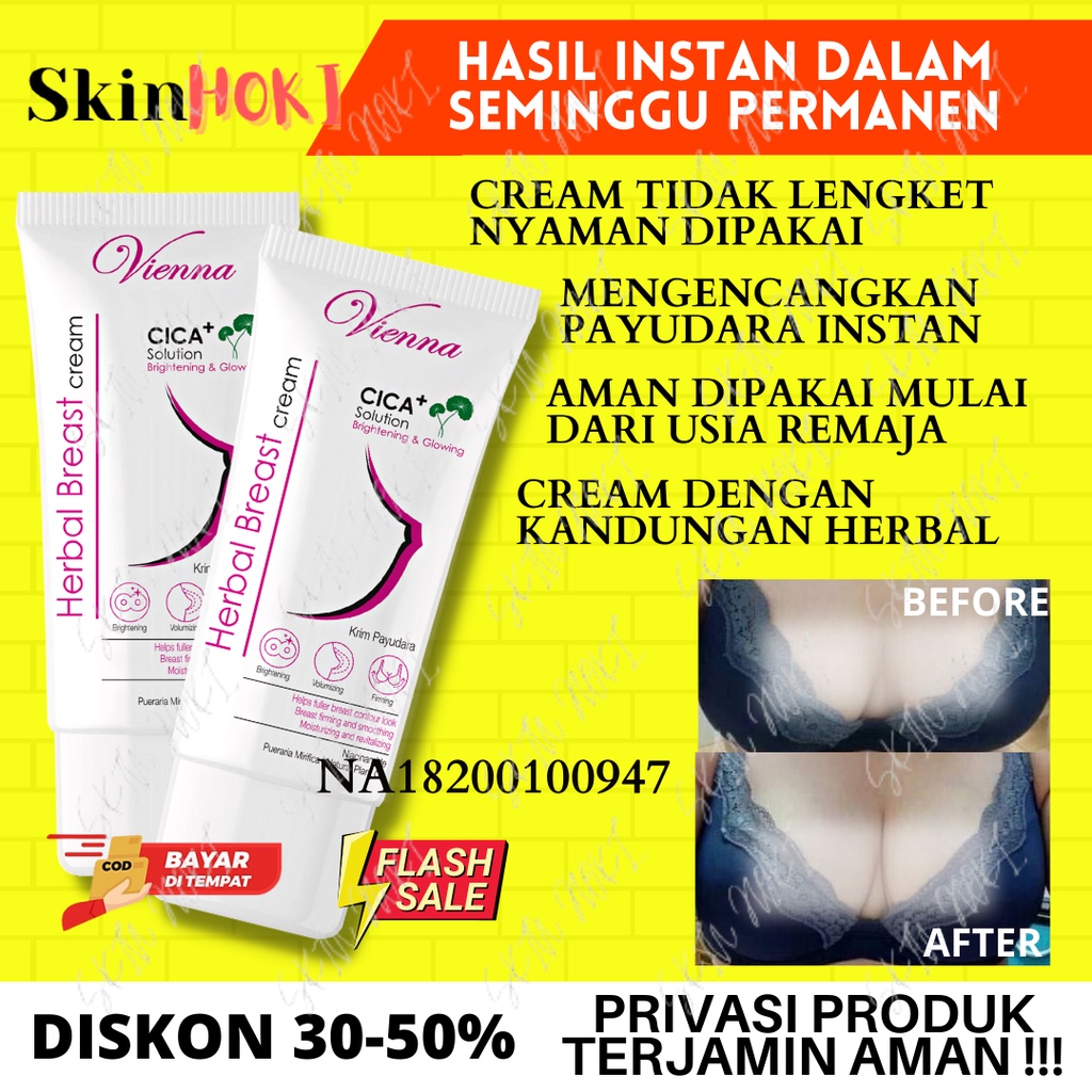 [PRIVASI] PEMBESAR PAYUDARA CREAM VIENNA HERBAL BREAST 80ml PENGENCANG PAYUDARA ORIGINAL BPOM