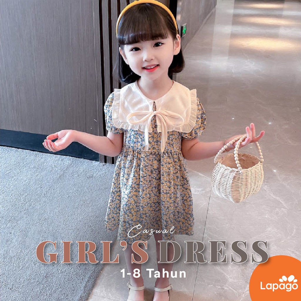 LAPAGO - Dress Setelan Anak Perempuan Casual Import usia 1 - 8 tahun Type DAB