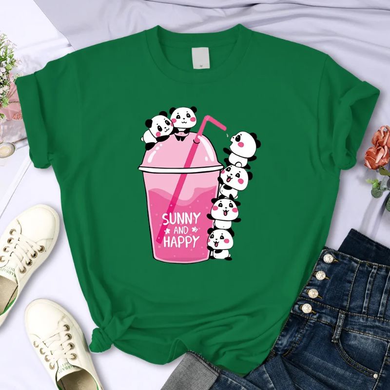 Kaos Wanita Panda Boba Lucu Oversize Lengan Pendek Jumbo Baju Panda Wanita Anime Kartun Aesthetic Tebal T-shirt Gambar Panda Beruang Minuman Boba Jumbo Katun Combed Kaos Atasan Cewek Motif Gambar Lucu Oversize All Size Lengan Panjang Baju Kaos Distro XXXL