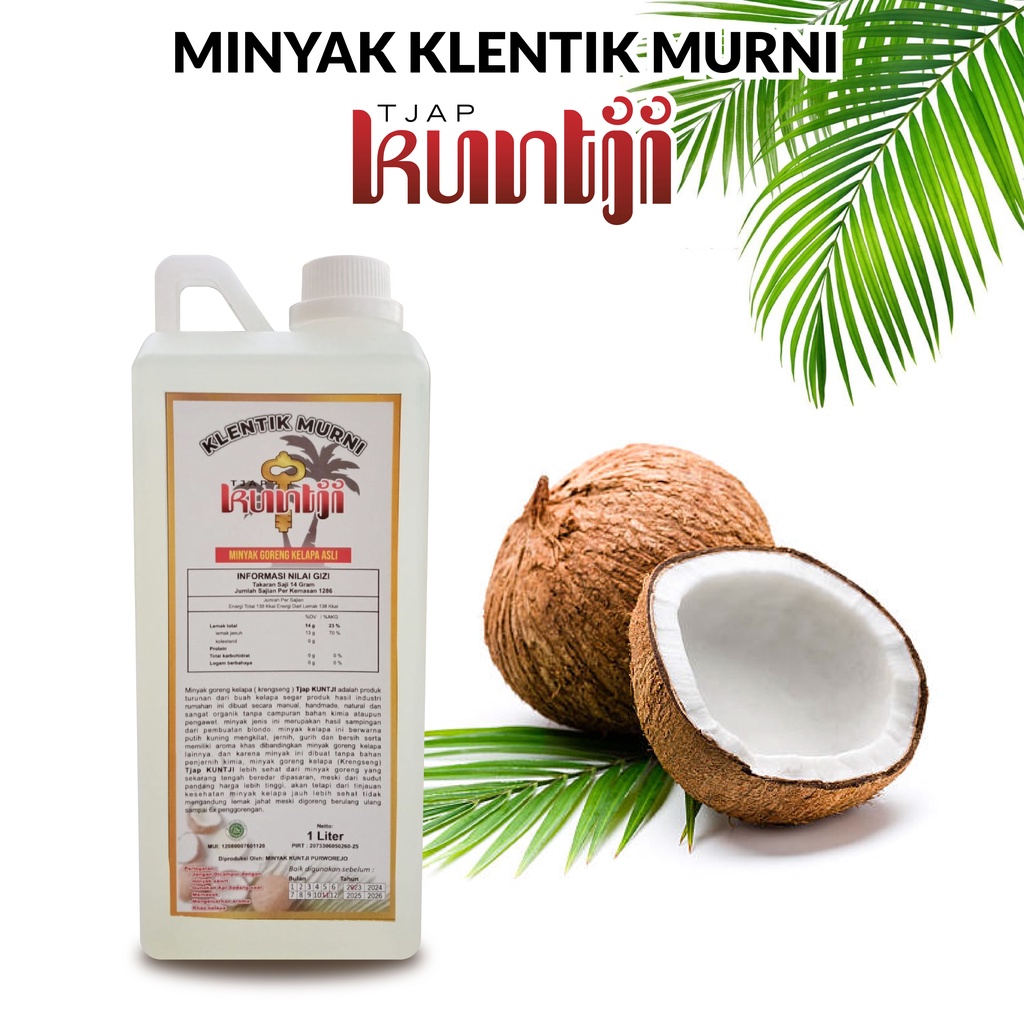 

Minyak Kelapa Asli KUNTJI 1000ml | Keletik | Kelentik | Kletik | Klentik | Coconut Oil