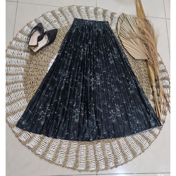 GS-ROK PLISKET MOTIF DENIM ABSTRACT/ROK PLISKET PANJANG/ROK PLISKET MUSLIM/ROK PLISKET/ROK WANITA/MAXY SKIRT