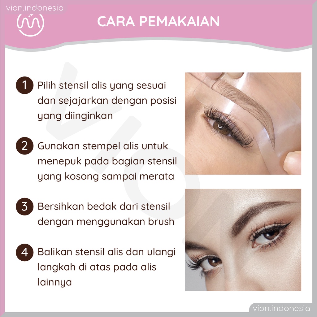 MINIPINK Eyebrow Powder Stamp Alis Shaping 10 Cetakan Alis Instan Hairline and Waterproof MP017