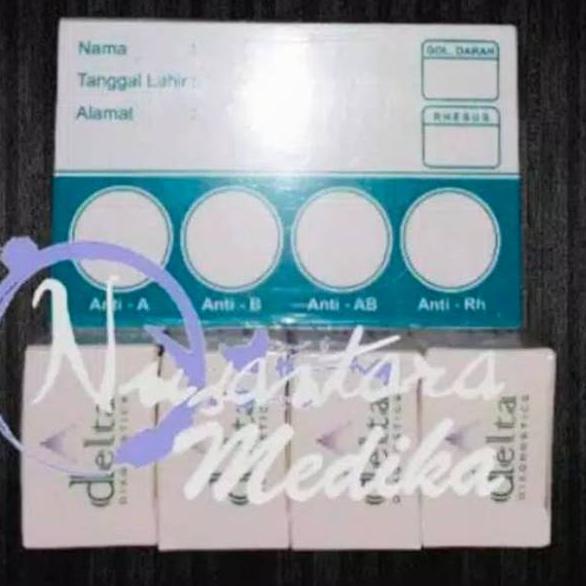 ❈ Golongan Darah Delta Diagnostics Anti A,B,AB,D + Kartu Golongan Darah 100 Lembar ☉