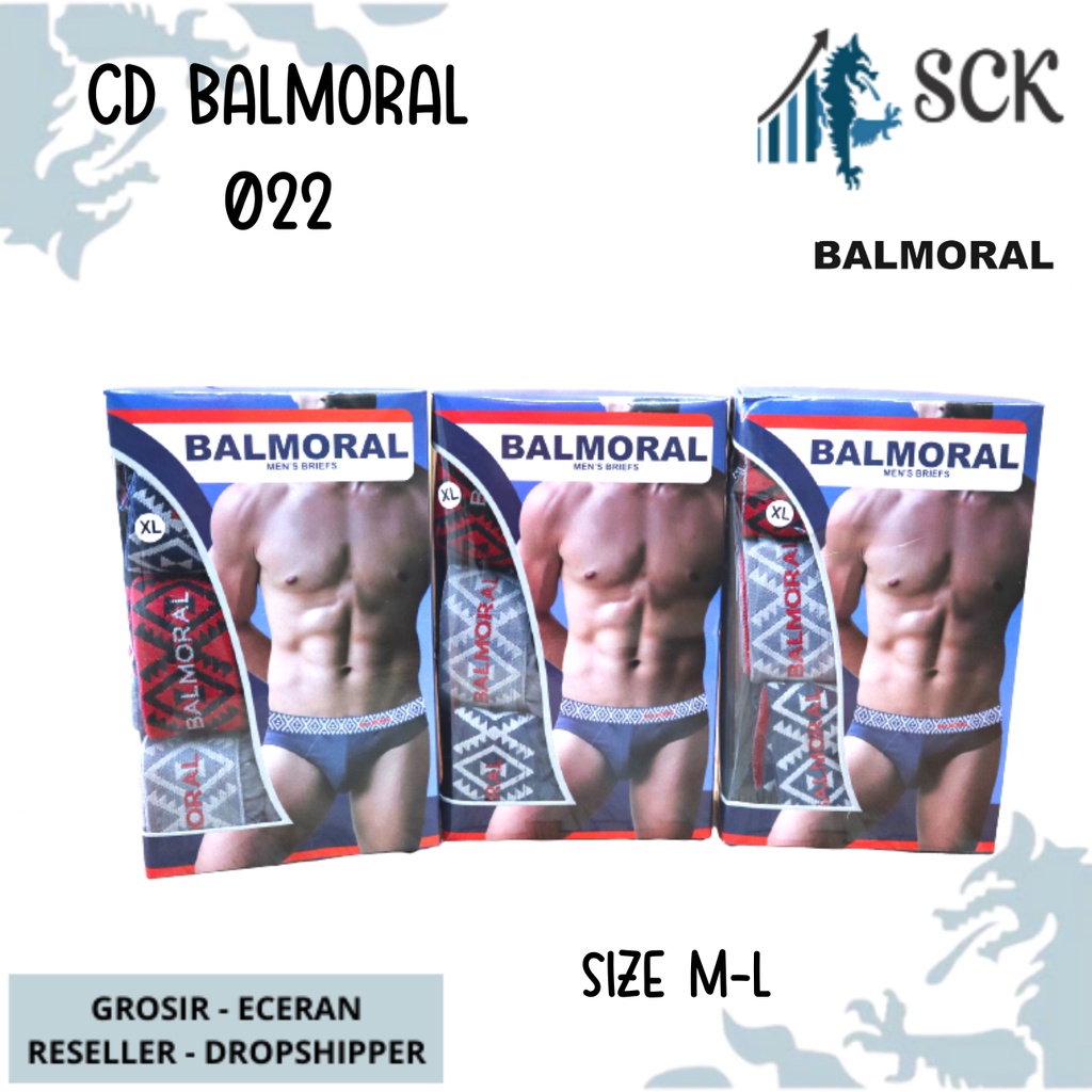 [ISI 3] CD Pria BALMORAL 022 Karet Boxer / Pakaian Dalam Cowok / Olahraga - sckmenwear GROSIR