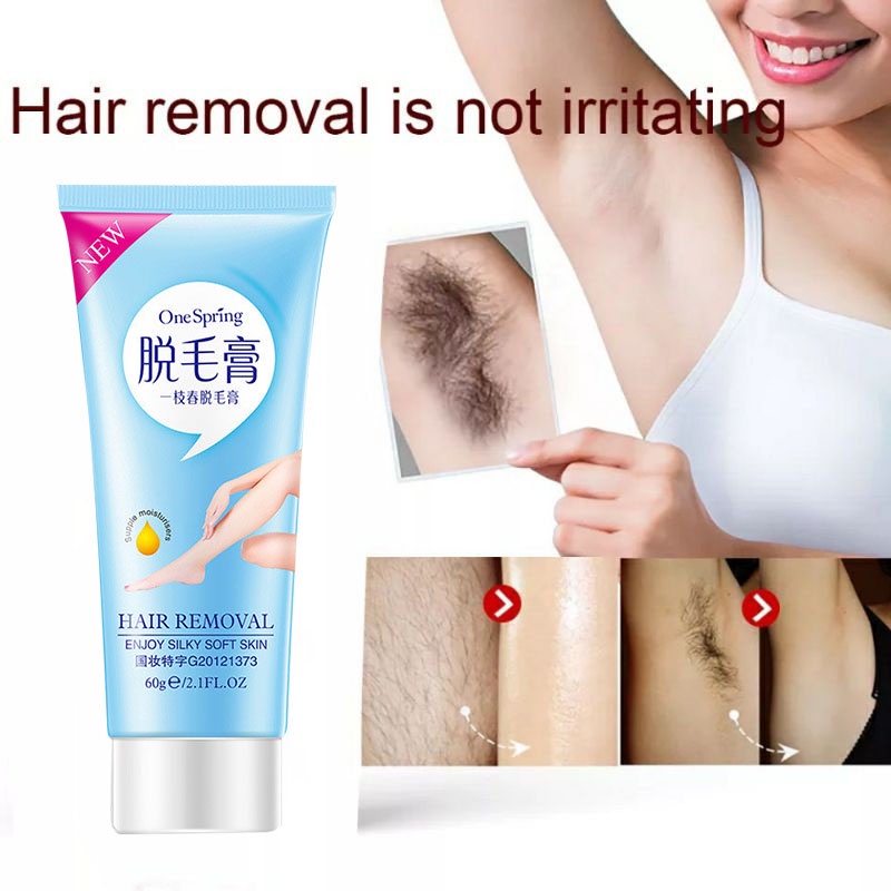 One Spring Hair Removal Cream Krim Penghilang -60gr Untuk Perontok Bulu Rambut Ketiak/Kaki/Tubuh