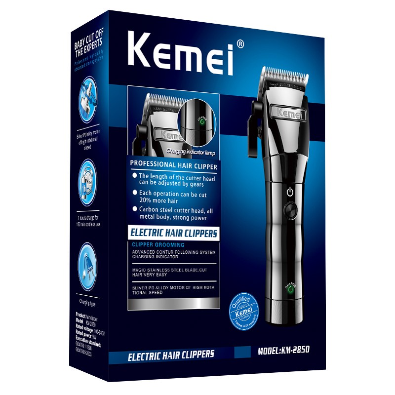 COD Alat Cukur Rambut Hair Clipper KEMEI KM-2850 Rechargeable Cordless