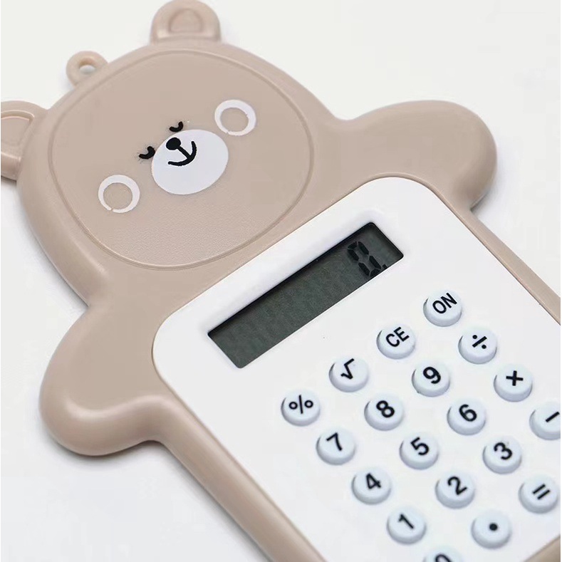 MMM Calculator Mini Portable Motif Bear Lucu Kalkulator Portable Mini Beruang Kalkulator Unik Kalkulator 8 Digit Mini Portable Kalkulator Beruang Tombol Karet Kalkulator Sekolah /Stationary Warna Warni Murah