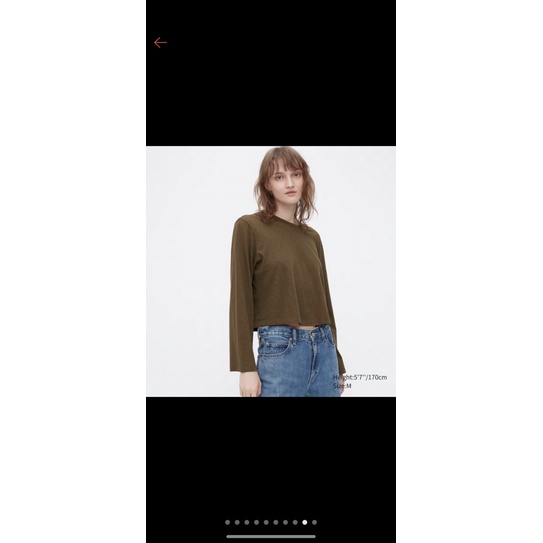 Uniqlo t-shirt crop slub jersey women