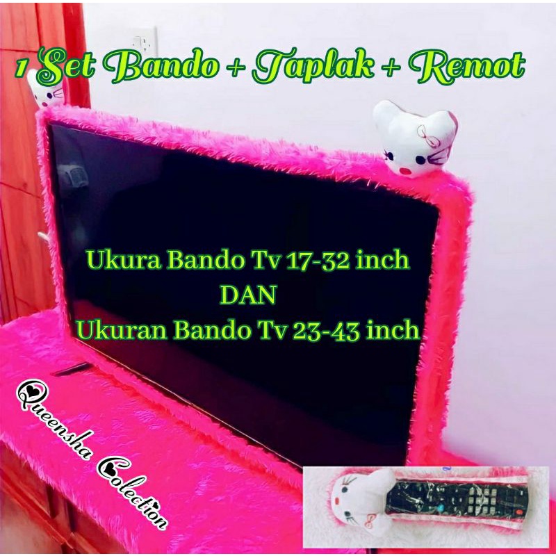 Bando Tv Led 43 inch Terbaru 1 Set Taplak Meja Tv Uk 150X50cm Dan Sarung Remote Karakter Bando Tv le