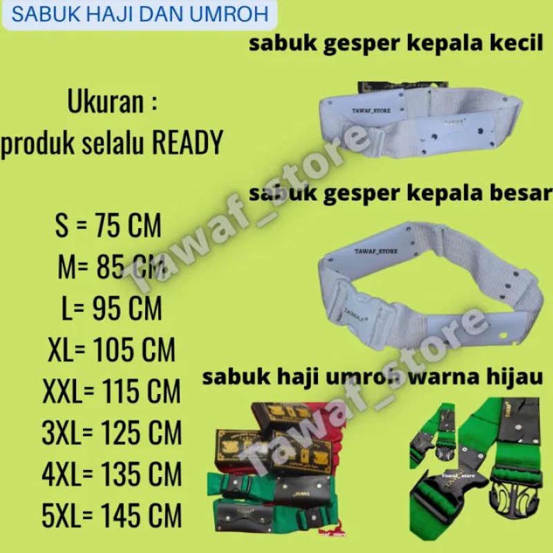 Sabuk tawaf hijau premium sabuk haji tanpa jahitan Sabuk perlengkapan haji umroh tanpa jahitan premium