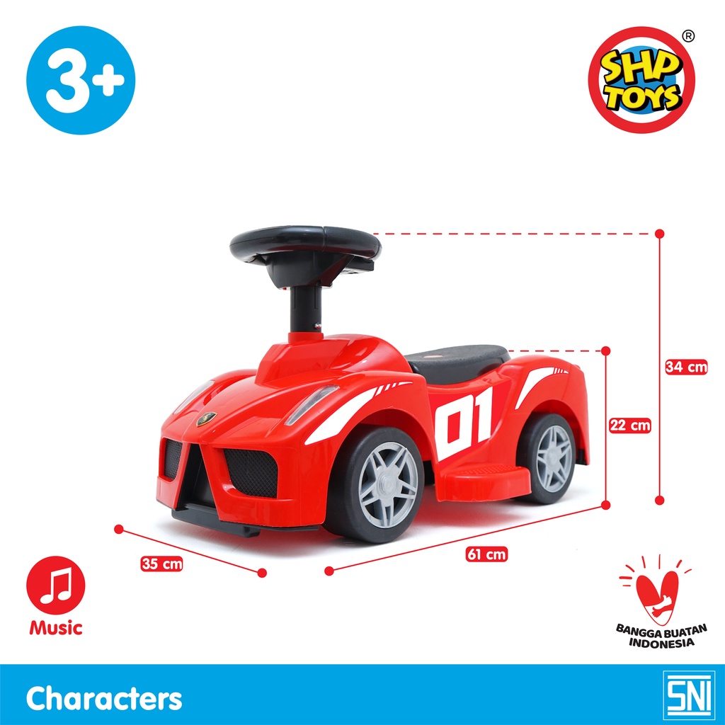 Mainan Anak Mobil Mobilan SHP Cars ENZO 602 SHP Toys - Merah