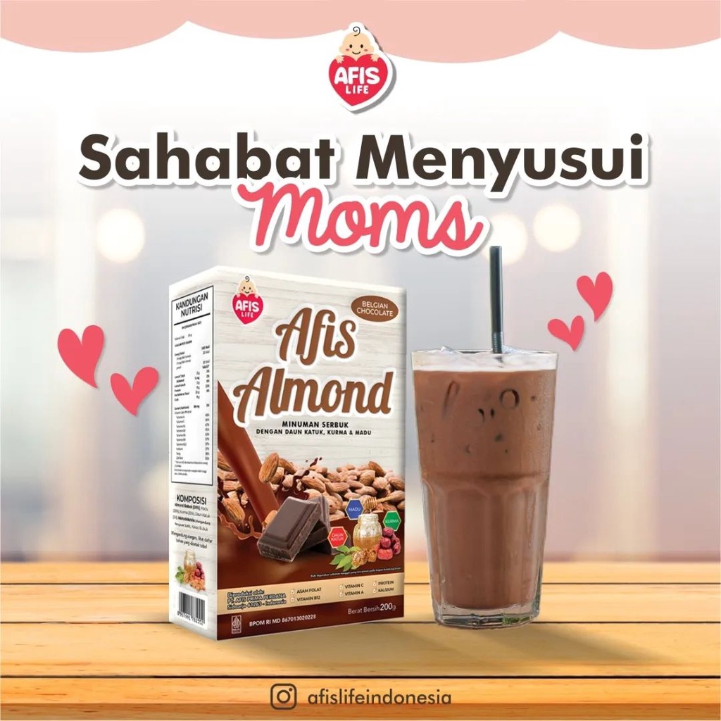 Afis Susu Almond 200gr ASI booster pelancar asi nutrisi ibu menyusui Makassar