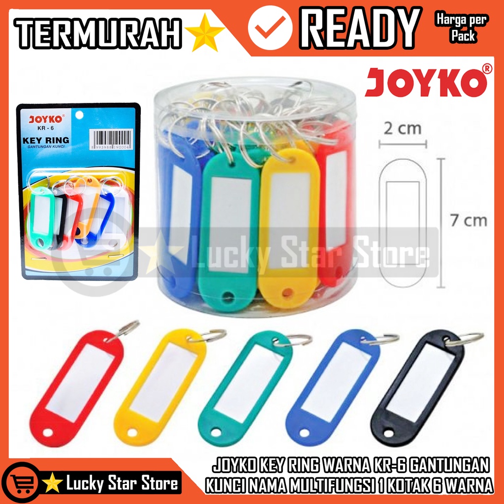 

Joiko Gantungan Kantipan Jepitan Kunci Label Nama Key Ring Kr 6 Keychain Warna Warni Murah 1 VIT Kotak Isi 6 Gantungan Untuk 1 Set