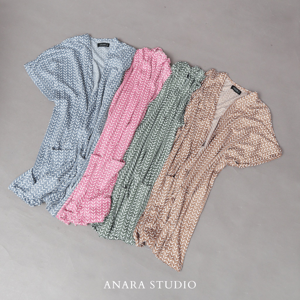 ANARA Gaura Premium Knit Outer | Outer Premium Cardigan Wanita Lengan Pendek