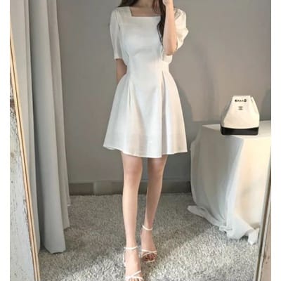 dress mini korea/dress putih/dress korea/dress millie