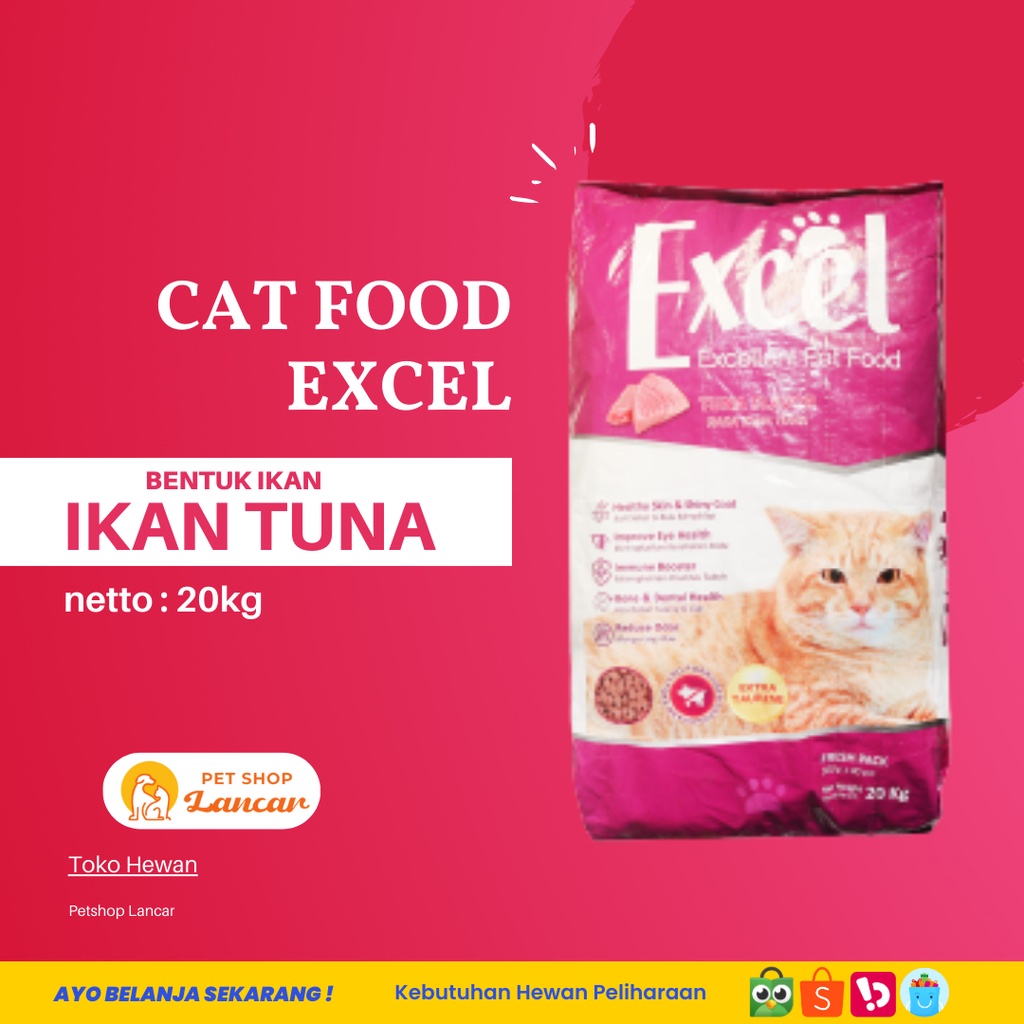 Makanan Kucing Excel Rasa Tuna 20kg - Ikan