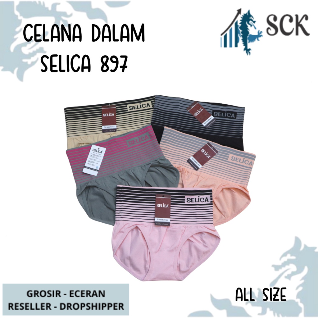 CD SELICA 897 Semi Korset Motif Salur Kombinasi / Pakaian Dalam Wanita Seamless / Kecil Perut - sckmenwear GROSIR