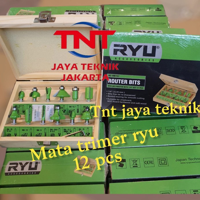 Ryu Mata Profil Trimmer Kayu Set 12 Pcs / Mata Trimmer Router Kayu Ryu