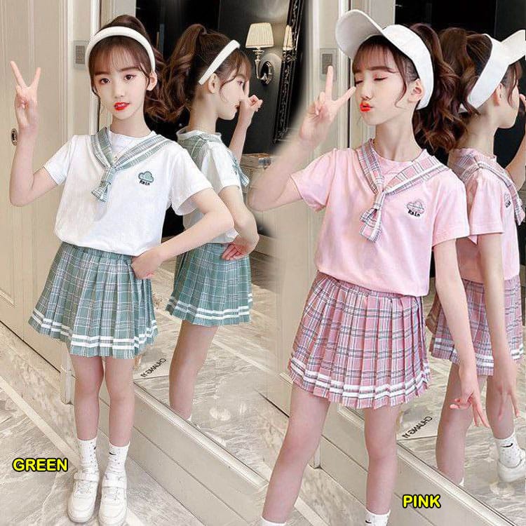 Setelan Rok Anak Perempuan Cute Sailor Japan Rain