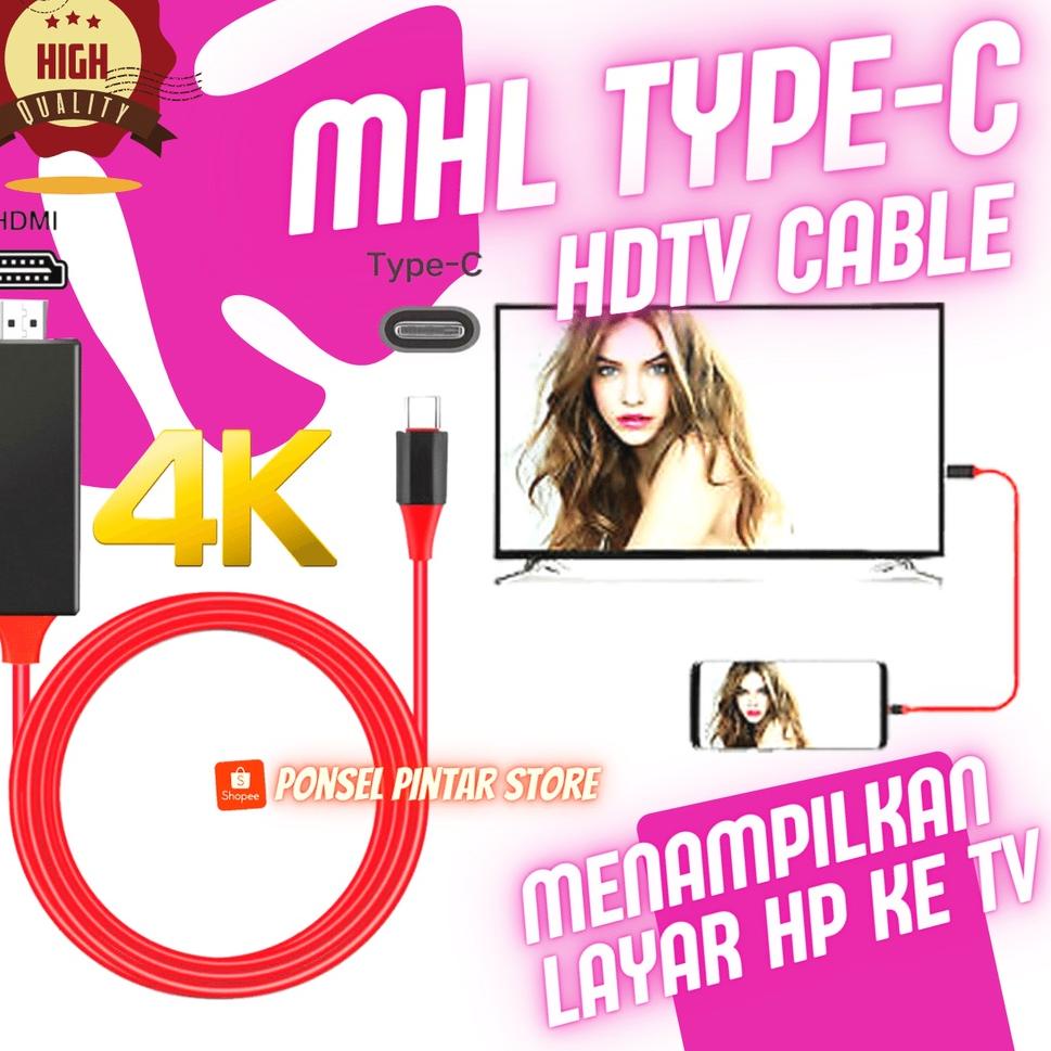 Terlaris [COD] (ANTI LAG) Kabel MHL Type C to HDMI, Hubungkan HP Android Ke TV Tabung LED/LCD