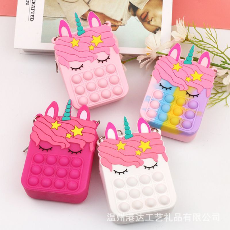 GP Tas Pop it Anak Unicorn Lucu Import - Tas Selempang Anak Karakter Unicorn - Tas Pop It