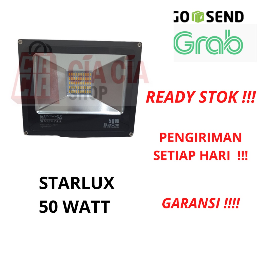 Starlux Lampu Tembak LED 50W Putih Kuning Flood Light Daylight Warmwhite Lampu Sorot 50 Watt