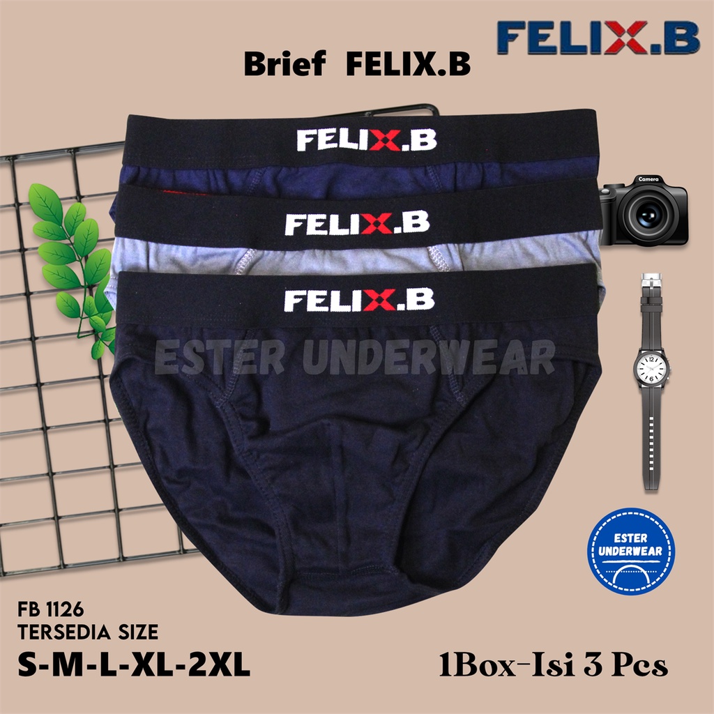 Celana Dalam Pria Mini Brief  Felix.B 1126 Isi 3 Pcs