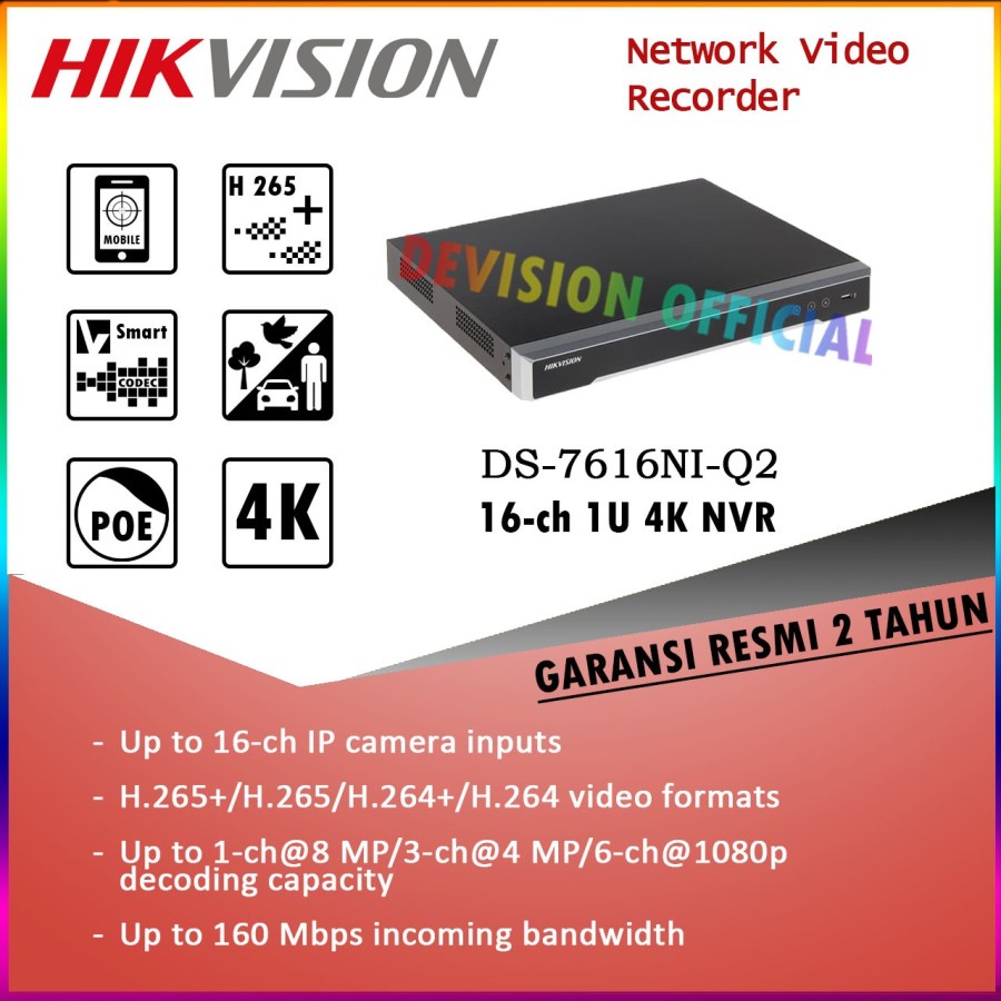DS-7616NI-Q2 HIKvision NVR 16 Channel