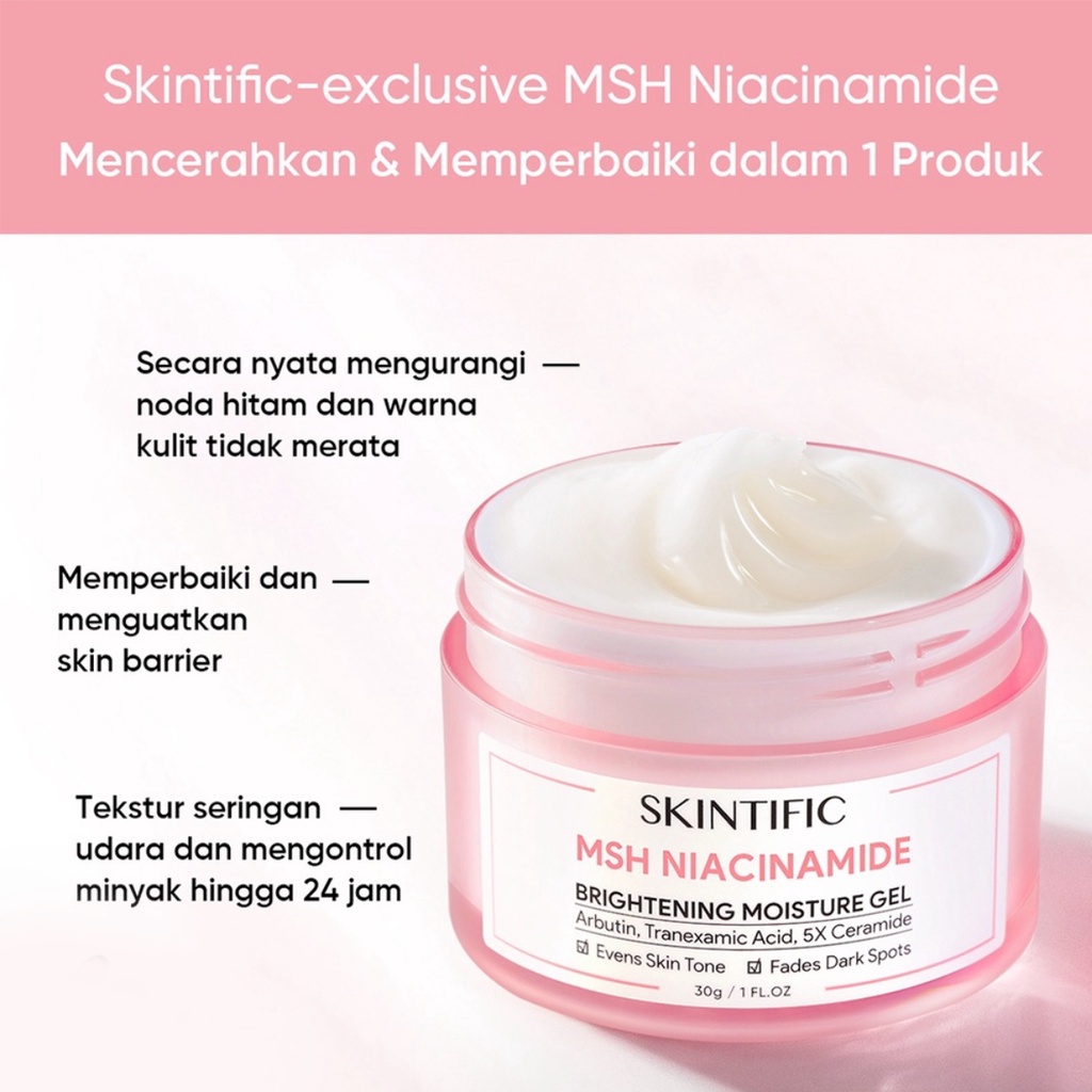 SKINTIFIC MSH Niacinamide | 10% Niacinamide Serum | Moisture Gel | Brightening | Basic Glowing Series | BPOM