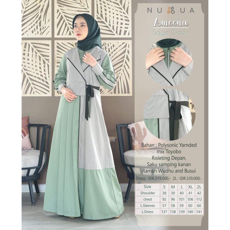 PROMO Gamis Nubua Busana muslim Ameena dress abaya lengan panjang terbaru original Murah