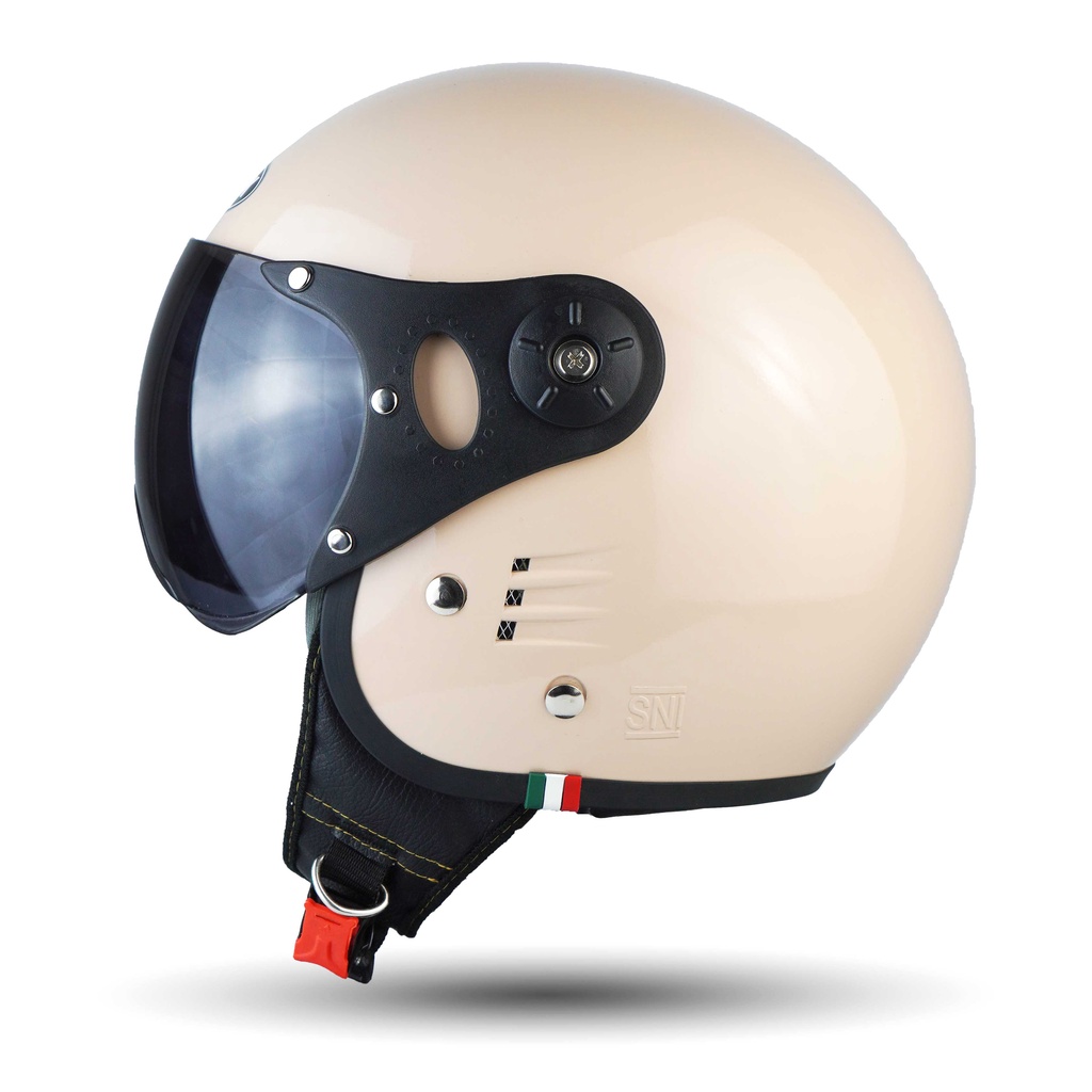 Helm Bogo Retro Pilot Ori Pria Wanita Cepol Hijab Dewasa Warna Terkini SNI