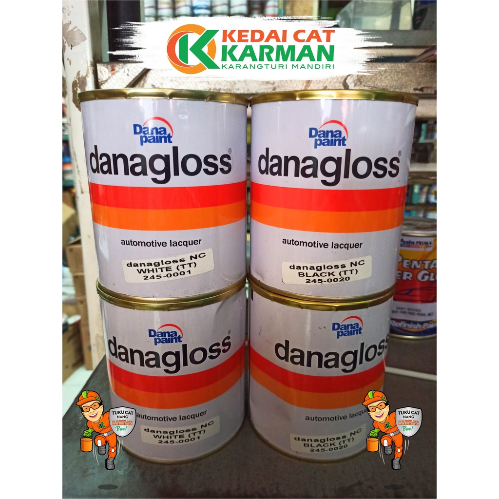 DANAGLOSS NC 0001 WHITE 0020 BLACK BLUE PERTAMINA 1414 OXIDE YELLOW 0007 DANA - CAT PUTIH HITAM MOBI