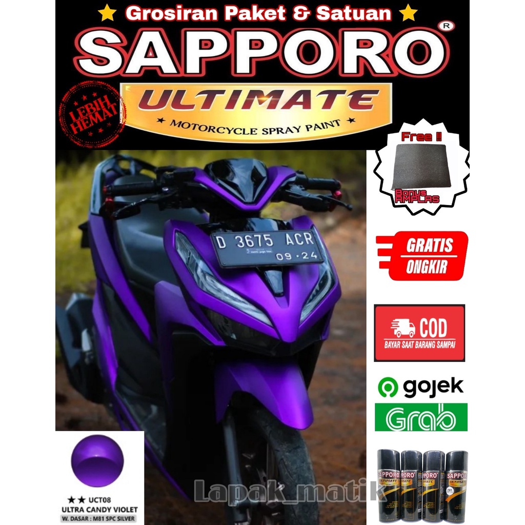 SAPPORO ULTIMATE UCT08 ULTRA CANDY VIOLET UNGU CANDY / CAT SPRAY SEMPROT AEROSOL