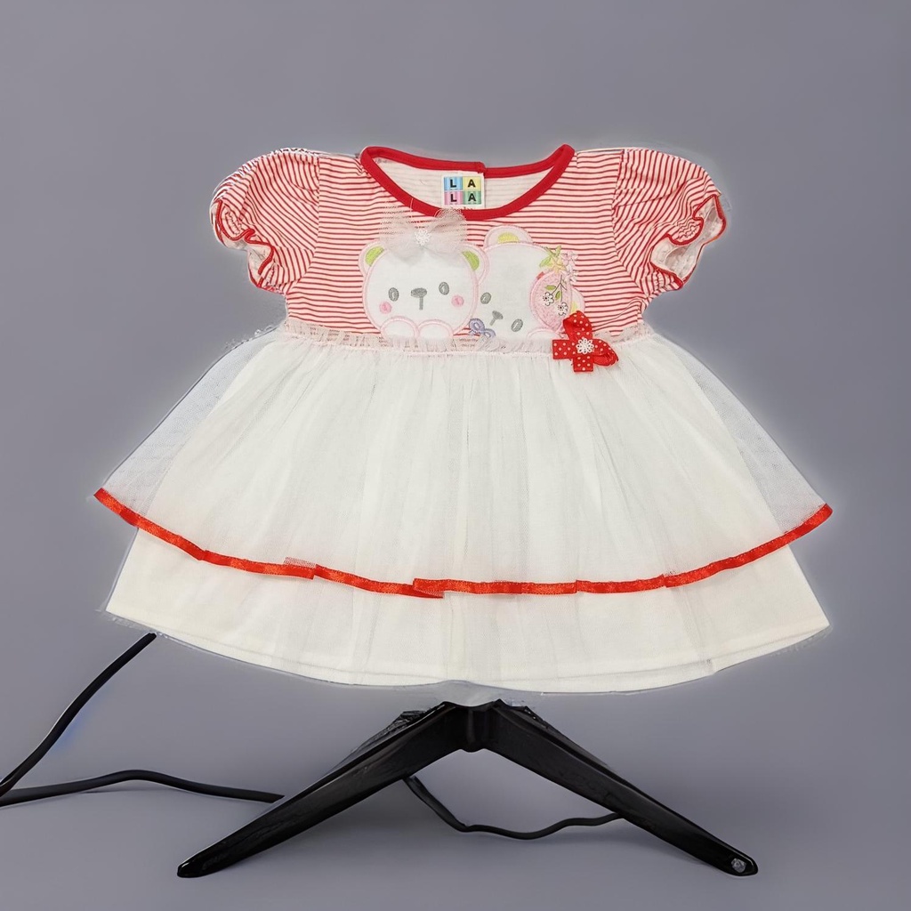 Dress Bayi Perempuan Motif Renda Dan Bando pita Untuk Usia 6-12 Bulan(NDC )