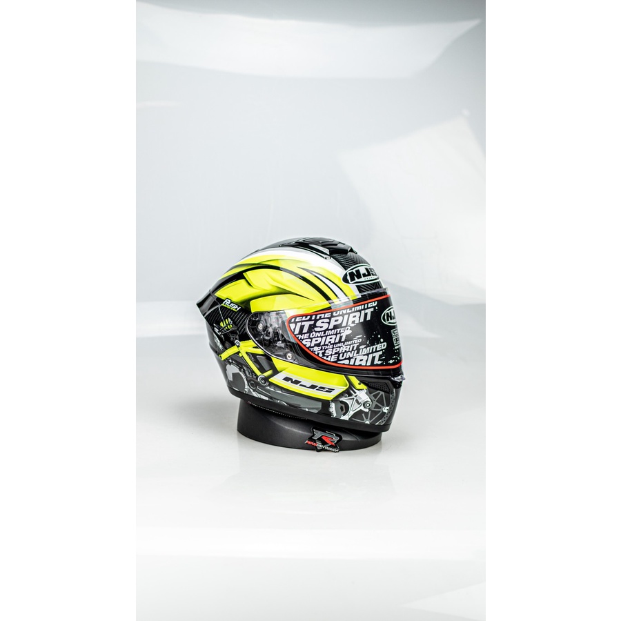 HELM NJS ZX-1 ZX 1 RUSH BLACK YELLOW FLUE GLOSS