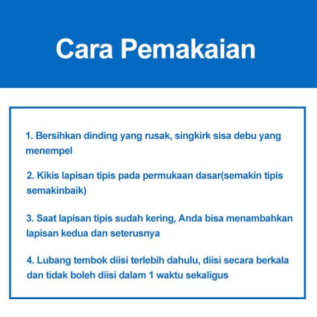 GP Wall Repair Pasta Dempul Penambal Dinding Cream Instan Water Proof / Krim Penambal Lubang Dinding /Pasta Penambal Dinding Putih