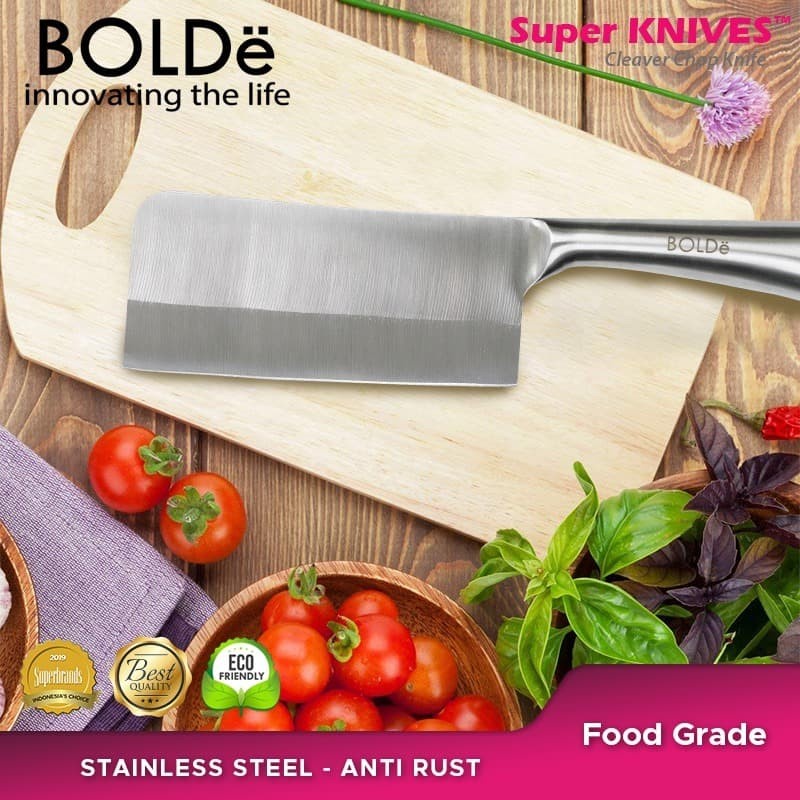 BOLDe Super Knives Titanium Cleaver Chop Knife - Pisau Daging Stainless Anti Karat - Pisau DapurJumbo - Pisau Cincang