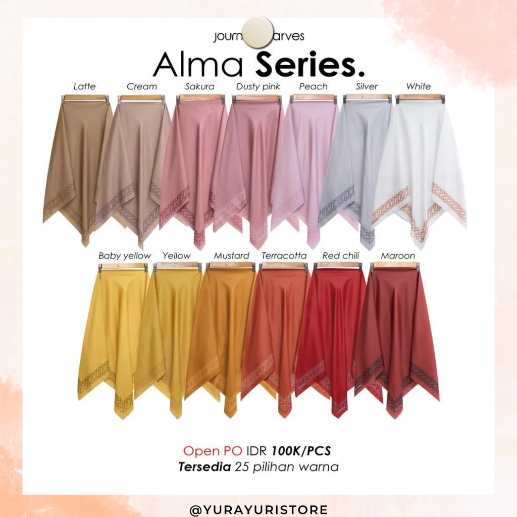 Terbaru Kerudung Jilbab Jurney Jorney Journey Hijab Ori Asli Premium Motif ALMA SERIES Terbaru || Se