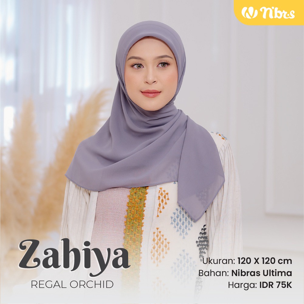 Nibras Hijab ZAHIYA Scarf Bahan Nibras Ultima Hijab Segiempat Polos Simpel Modern by NBRS Hijab bisa COD