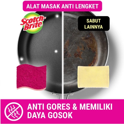 3M SCOTCH BRITE Easy Clean Sabut Serbaguna Spons Spon Sponge Cuci Piring Pink Anti Gores 1pc