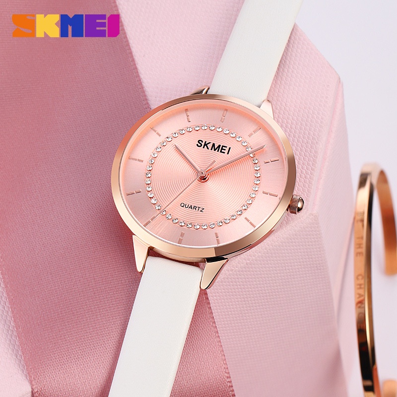 SKMEI 1976 Jam Tangan Wanita Analog Tali Kulit WATCHKITE WKOS