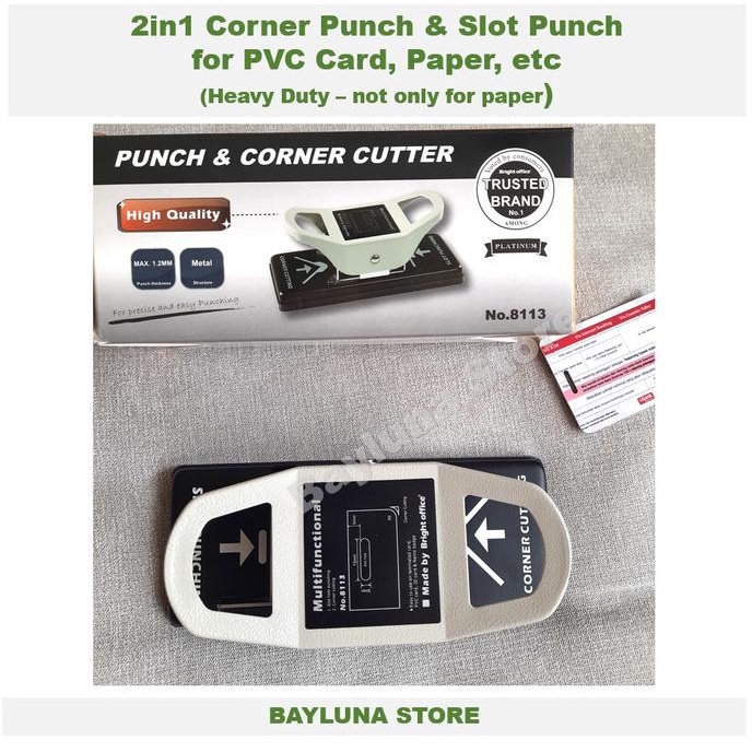 

2in1 PVC card, paper Corner Rounder Puncher 5mm Pemotong Sudut & Slot