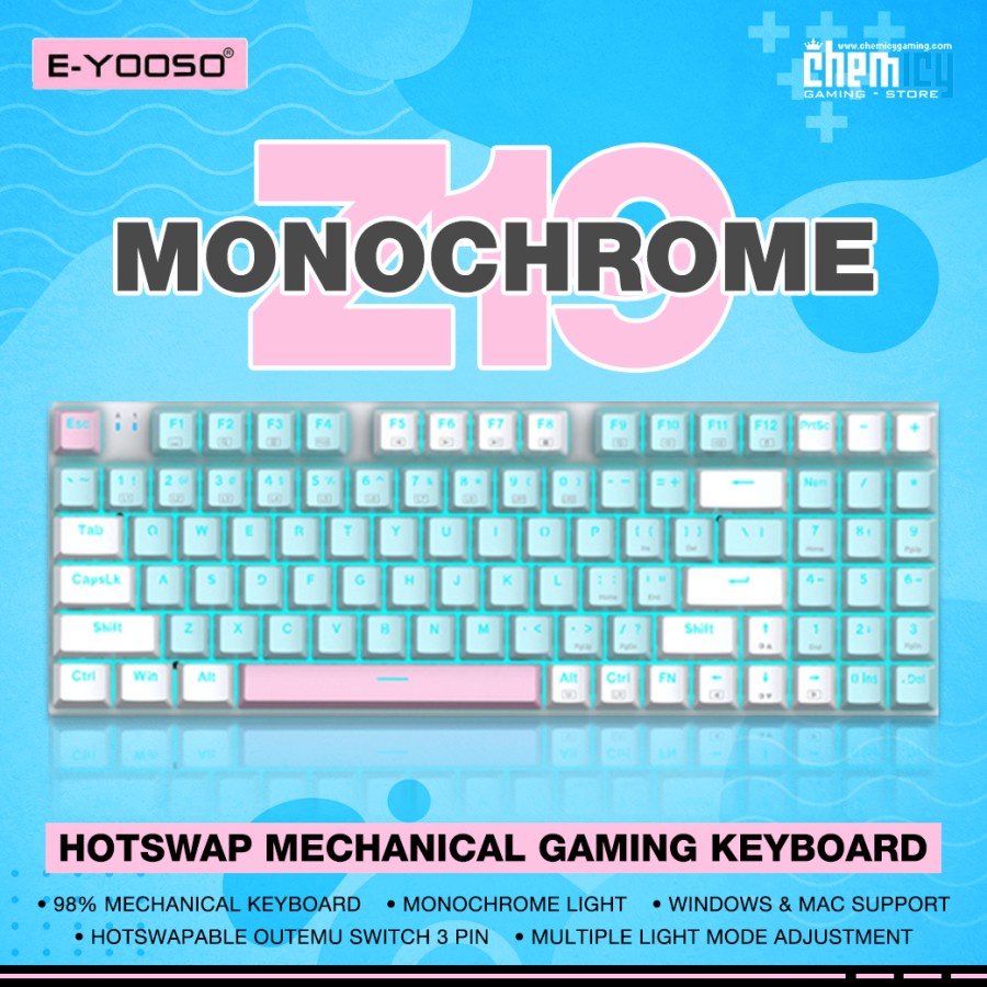E-YOOSO Z19 98% Monochrome Fullsize Mechanical Gaming Keyboard