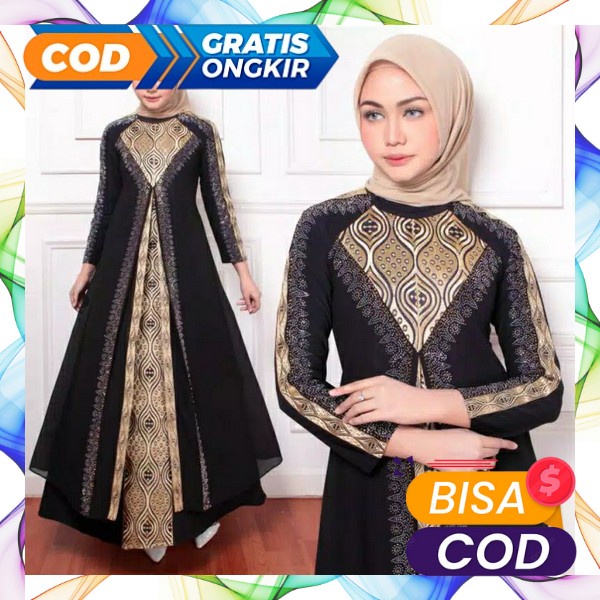 Baju Gamis Home Dress Daily Muslim Cantik Syari Syar'I Malaysia Casual Santai Pb 140 Melayu Terbaru 