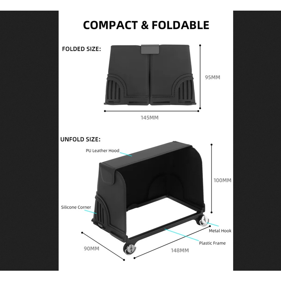 Sunnylife Sun Hood Foldable Magnetic Cover for DJI RC Pro Sunhood